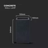 Kép 2/7 - V-TAC G9 LED falon kívüli kétirányú lámpatest, sötétszürke beton - SKU 8694