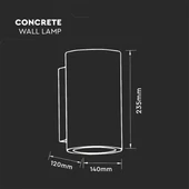 V-TAC G9 LED falon kívüli kétirányú lámpatest, világosszürke beton - SKU 8697