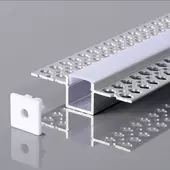 Kép 1/2 - V-TAC gipszkartonba építhető alumínium LED szalag profil fehér fedlappal 2m - SKU 23173