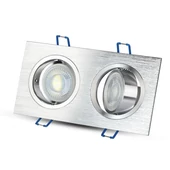 V-TAC GU10 LED 2 foglalatos spotlámpa keret, alumínium szürke billenthető lámpatest - SKU 3608