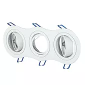Kép 1/12 - V-TAC GU10 LED 3 foglalatos spotlámpa keret, fehér billenthető lámpatest - SKU 3603