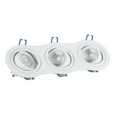 V-TAC GU10 LED 3 foglalatos spotlámpa keret, fehér billenthető lámpatest - SKU 3603