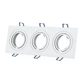 Kép 1/7 - V-TAC GU10 LED 3 foglalatos spotlámpa keret, fehér billenthető lámpatest - SKU 3609