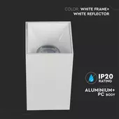 Kép 3/10 - V-TAC GU10 LED falon kívüli lámpatest, fehér+fehér - SKU 8583