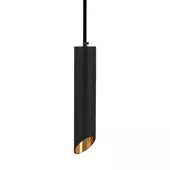 Kép 5/6 - V-TAC GU10 LED mennyezetre függeszthető designer lámpatest, fekete, arany belsővel, 30 cm - SKU 6685