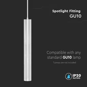 V-TAC GU10 LED mennyezetre függeszthető lámpatest, fehér, 50 cm - SKU 6780