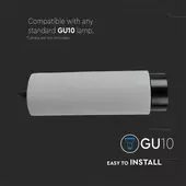 Kép 4/7 - V-TAC GU10 LED mennyezetre függeszthető lámpatest, fehér+fekete - SKU 3112