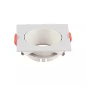 Kép 1/5 - V-TAC GU10 LED műanyag spotlámpa keret, fehér billenthető szögletes lámpatest - SKU 6650