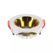 Kép 1/5 - V-TAC GU10 LED műanyag spotlámpa keret, fehér és arany billenthető lámpatest - SKU 6648