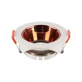 Kép 1/5 - V-TAC GU10 LED műanyag spotlámpa keret, fehér és rózsaarany billenthető lámpatest - SKU 6649