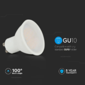Kép 4/11 - V-TAC GU10 LED spot égő 10W meleg fehér 100° - SKU 21878