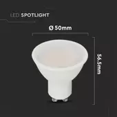 Kép 2/6 - V-TAC GU10 LED spot égő 10W természetes fehér 100° - SKU 21879