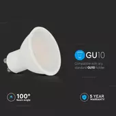 Kép 4/6 - V-TAC GU10 LED spot égő 10W természetes fehér 100° - SKU 21879