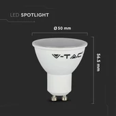 V-TAC GU10 LED spot égő 3 db/csomag 4.5W hideg fehér 110° - SKU 217271