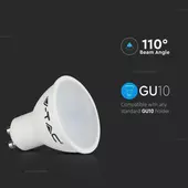 Kép 7/7 - V-TAC GU10 LED spot égő 3 db/csomag 4.5W hideg fehér 110° - SKU 217271