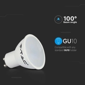 Kép 7/7 - V-TAC GU10 LED spot égő 4.5W hideg fehér 110° - SKU 211687