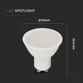 Kép 4/6 - V-TAC GU10 LED spot égő 4.5W hideg fehér 110° - SKU 21203