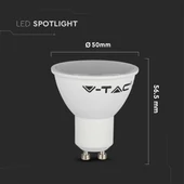 V-TAC GU10 LED spot égő 4.5W meleg fehér 110° - SKU 211685