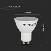 Kép 2/7 - V-TAC GU10 LED spot égő 4.5W meleg fehér 110° - SKU 211685