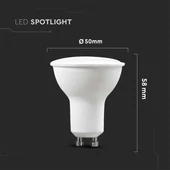 V-TAC GU10 LED spot égő 6 db/csomag 5W meleg fehér 110° - SKU 2739