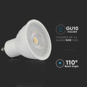 Kép 5/8 - V-TAC GU10 LED spot égő 6W hideg fehér 110° - SKU 21194