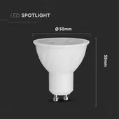 Kép 5/7 - V-TAC GU10 LED spot égő 6W hideg fehér 38° - SKU 21191