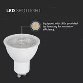 Kép 4/8 - V-TAC GU10 LED spot égő 6W meleg fehér 110° - SKU 21192