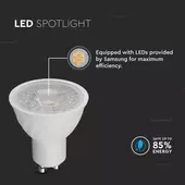 Kép 6/7 - V-TAC GU10 LED spot égő 6W meleg fehér 38° - SKU 21189