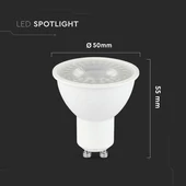 V-TAC GU10 LED spot égő 7.5W hideg fehér 110° - SKU 218741