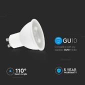 Kép 5/5 - V-TAC GU10 LED spot égő 7.5W meleg fehér 110° - SKU 21872