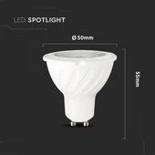V-TAC GU10 LED spot égő 7W hideg fehér 38° - SKU 167