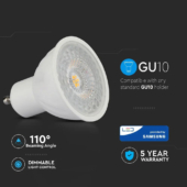 Kép 4/7 - V-TAC GU10 LED spot égő dimmelhető 6.5W hideg fehér 110° - SKU 200
