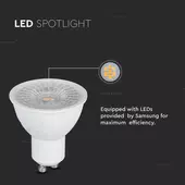 Kép 3/7 - V-TAC GU10 LED spot égő dimmelhető 6W hideg fehér 110° - SKU 21200