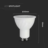 Kép 3/8 - V-TAC GU10 LED spot égő dimmelhető 6W hideg fehér 38° - SKU 21197