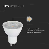 V-TAC GU10 LED spot égő dimmelhető 6W meleg fehér 110° - SKU 21198