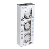 V-TAC GU10 LED spot égő matt króm kerettel 3 db/csomag 5W hideg fehér 110° - SKU 8886