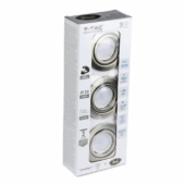 Kép 1/14 - V-TAC GU10 LED spot égő szatén kerettel 3 db/csomag 5W hideg fehér 110° - SKU 8886