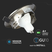 Kép 5/14 - V-TAC GU10 LED spot égő szatén kerettel 3 db/csomag 5W hideg fehér 110° - SKU 8886
