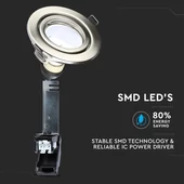 V-TAC GU10 LED spot égő szatén kerettel 3 db/csomag 5W meleg fehér 110° - SKU 8884