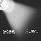 V-TAC GU10 LED spot égő szatén kerettel 3 db/csomag 5W meleg fehér 110° - SKU 8884