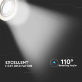 Kép 6/14 - V-TAC GU10 LED spot égő szatén kerettel 3 db/csomag 5W meleg fehér 110° - SKU 8884