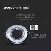 Kép 4/5 - V-TAC GU10 LED spot lámpa keret, króm billenthető lámpatest - SKU 8940