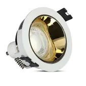 Kép 6/11 - V-TAC GU10 LED spotlámpa keret, fehér+arany billenthető lámpatest - SKU 3154