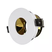 Kép 1/9 - V-TAC GU10 LED spotlámpa keret, fehér+arany billenthető lámpatest - SKU 3158