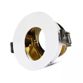 Kép 1/9 - V-TAC GU10 LED spotlámpa keret, fehér+arany billenthető lámpatest - SKU 3162