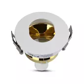 Kép 3/9 - V-TAC GU10 LED spotlámpa keret, fehér+arany billenthető lámpatest - SKU 3162
