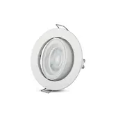 Kép 4/8 - V-TAC GU10 LED spotlámpa keret, fehér billenthető lámpatest - SKU 3645