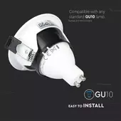 Kép 11/11 - V-TAC GU10 LED spotlámpa keret, fehér billenthető lámpatest - SKU 8597