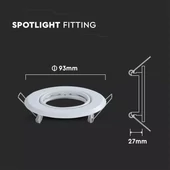 V-TAC GU10 LED spotlámpa keret, fehér billenthető lámpatest - SKU 8938