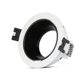 Kép 1/10 - V-TAC GU10 LED spotlámpa keret, fehér+fekete billenthető lámpatest - SKU 3153